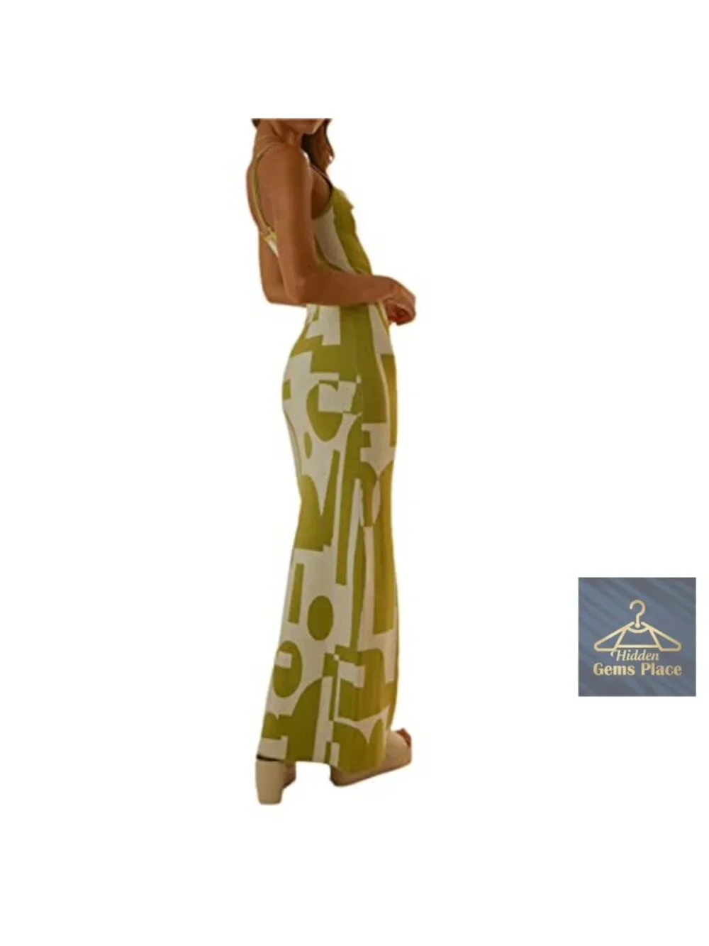 Sleeveless Spaghetti Strap Cut Out Maxi Dress Backless Y2K Knit Bodycon